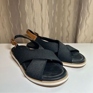 Cole Haan Mikaela Sitichlite Women's 6 Black Tan Crisscross Sandals W23300